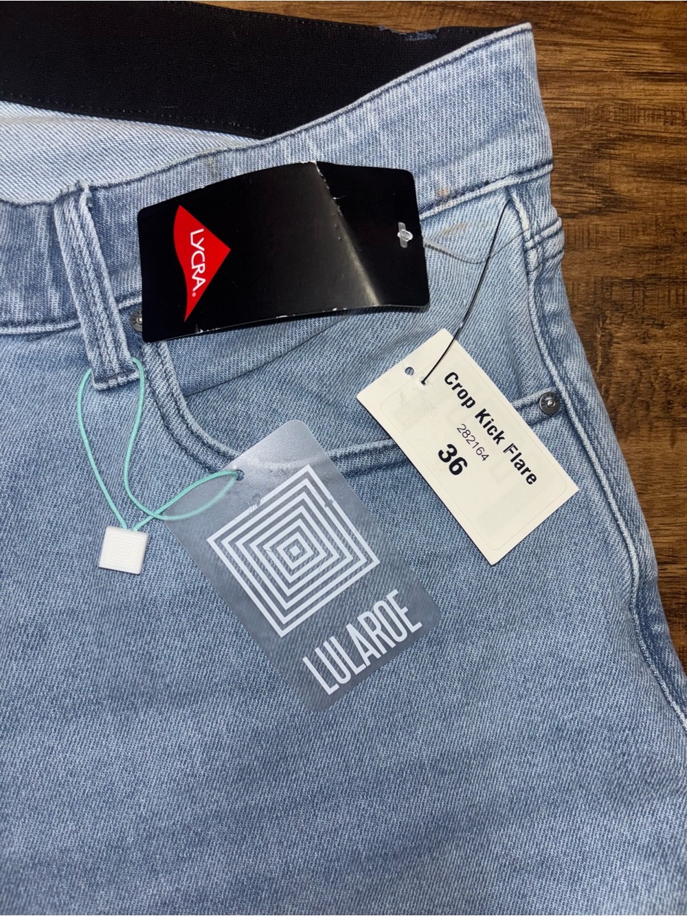 Lularoe High Rise Crop Kick Flare Jeans Size 36 NWT - Picture 3 of 11